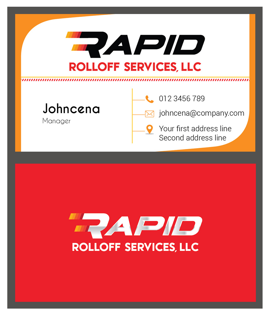 Business Card Design by e5d designs 2 for Rapid Rolloff Services, LLC | Design #16531272