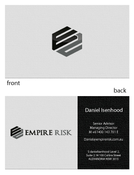 Business Card Design by widyaguna for EMPIRE RISK | Design #2657533