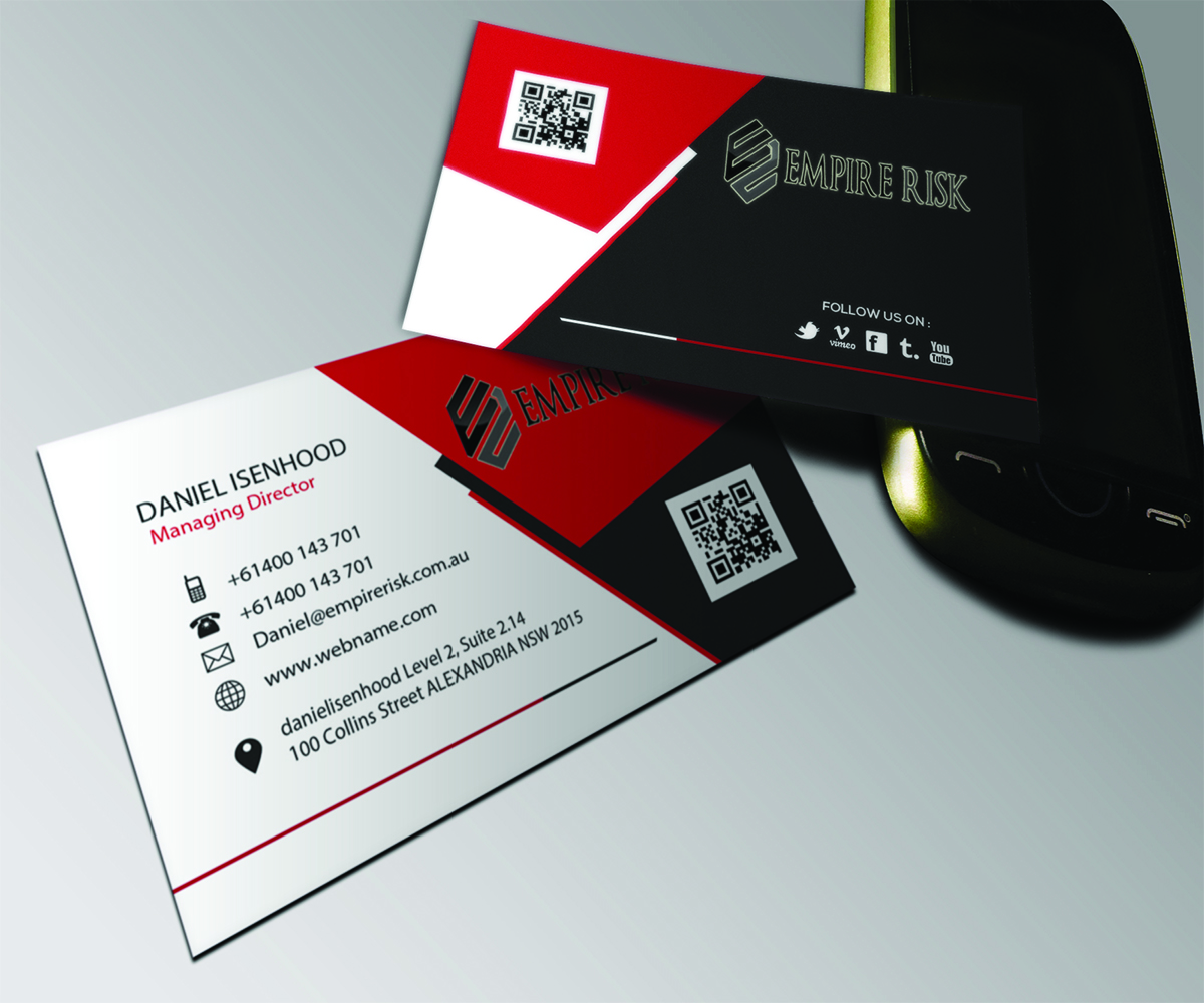 Business Card Design by Ahmer Mir for EMPIRE RISK | Design #2657410