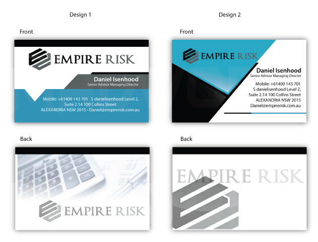 Business Card Design by Madworx for EMPIRE RISK | Design #2670329