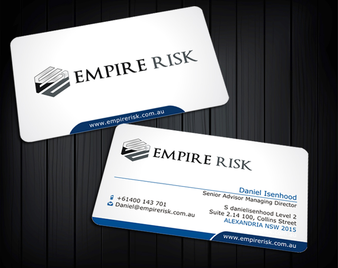 Business Card Design by SKYdesign for EMPIRE RISK | Design #2661962