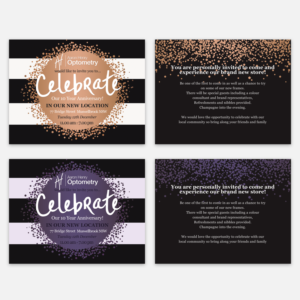 Aaron Henry Optometry 10 Year Celebration  | Invitation Design by mxv.design