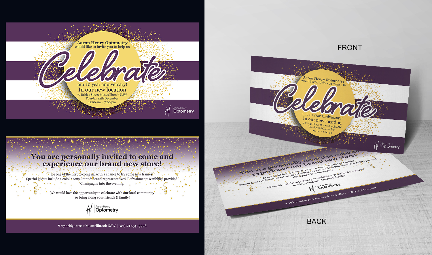 Invitation Design by EA5Designs for Aaron Henry Optometry  | Design #16634650