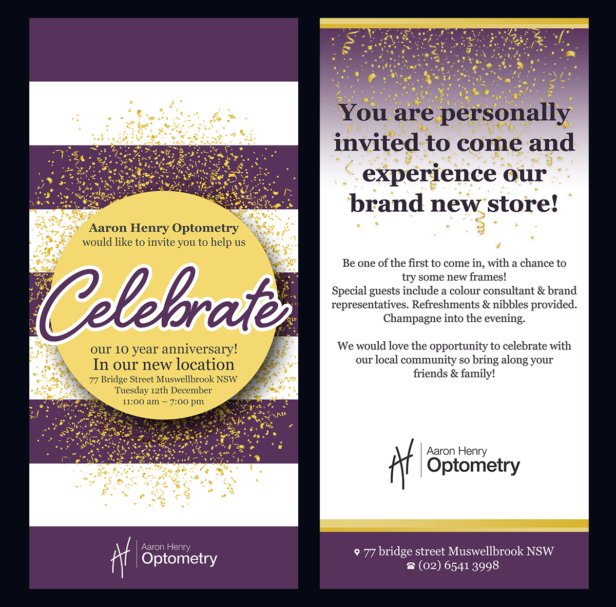 Invitation Design by EA5Designs for Aaron Henry Optometry  | Design #16635825