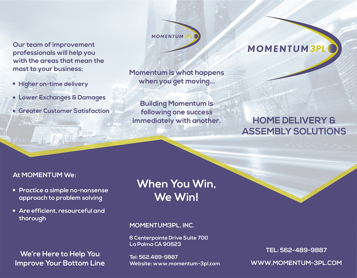 Diseño de Brochure por Egert Kaegas para Momentum 3PL | Diseño #16557842