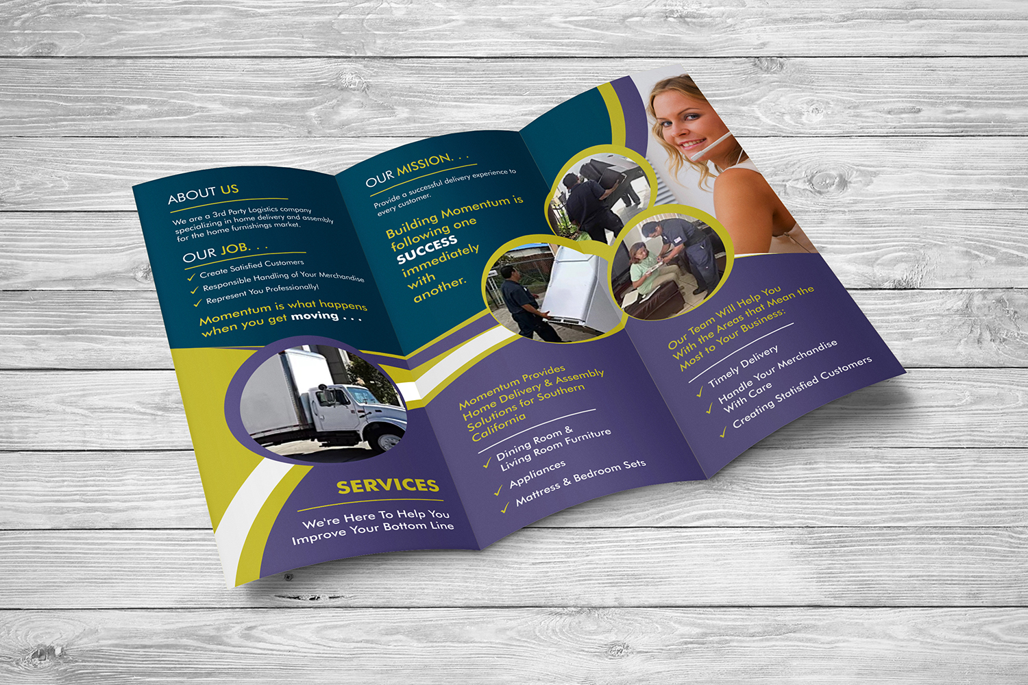 Design de Brochure par ecorokerz pour Momentum 3PL | Design #16545640