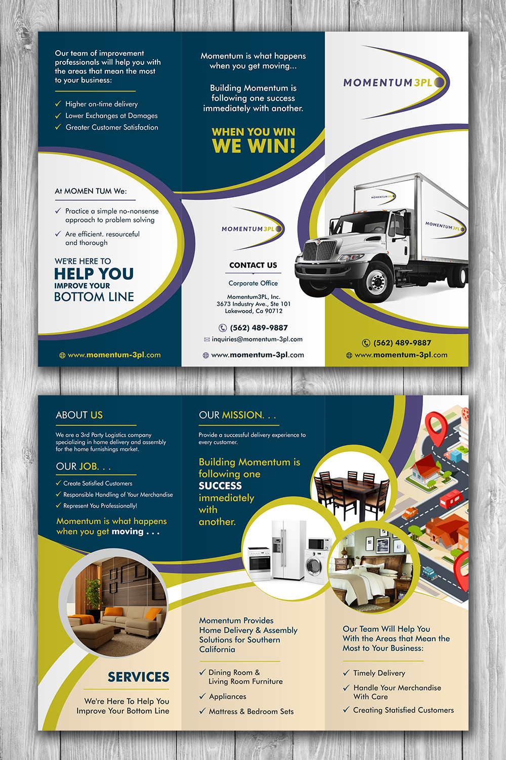 Brochure Design by ecorokerz for Momentum 3PL | Design #16777190