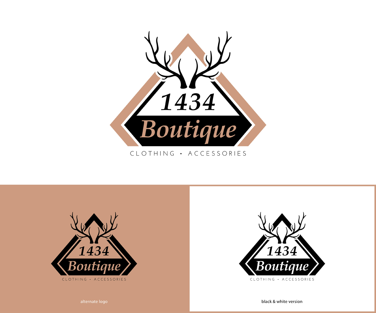 Logo Design by MoonFeather for 1434 Boutique | Design #16542472