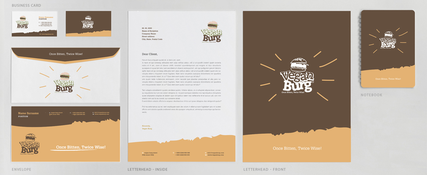 Stationery Design by Pixelon Studio for VeganBurg | Design #16550158