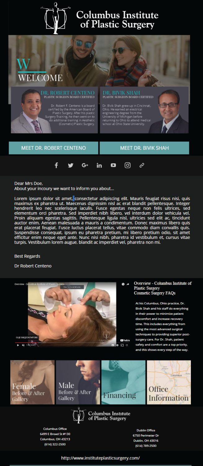 Email Marketing Design by Kristina Andonoff for Columbus Institute of Plastic Surgery | Design #16563993