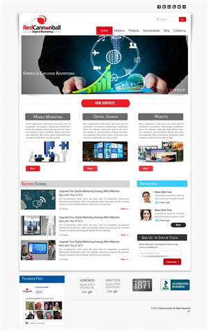 Diseño Wordpress por pb para Red Cannonball | Diseño: #2665826