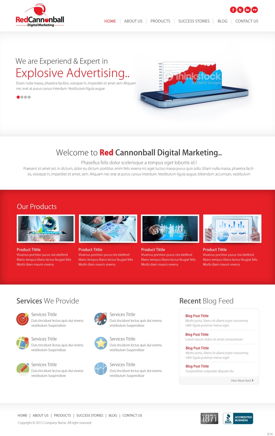 Wordpress Design by pb for Red Cannonball | Design #2665828