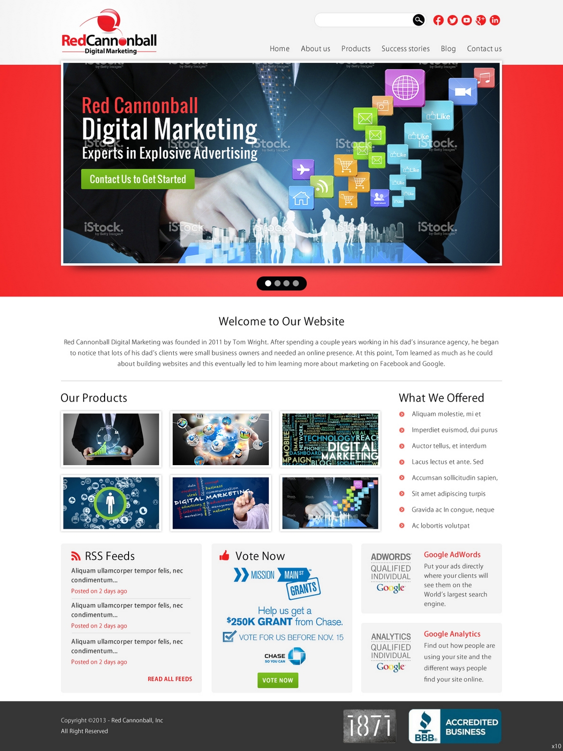 Diseño Wordpress por pb para Red Cannonball | Diseño #2669371