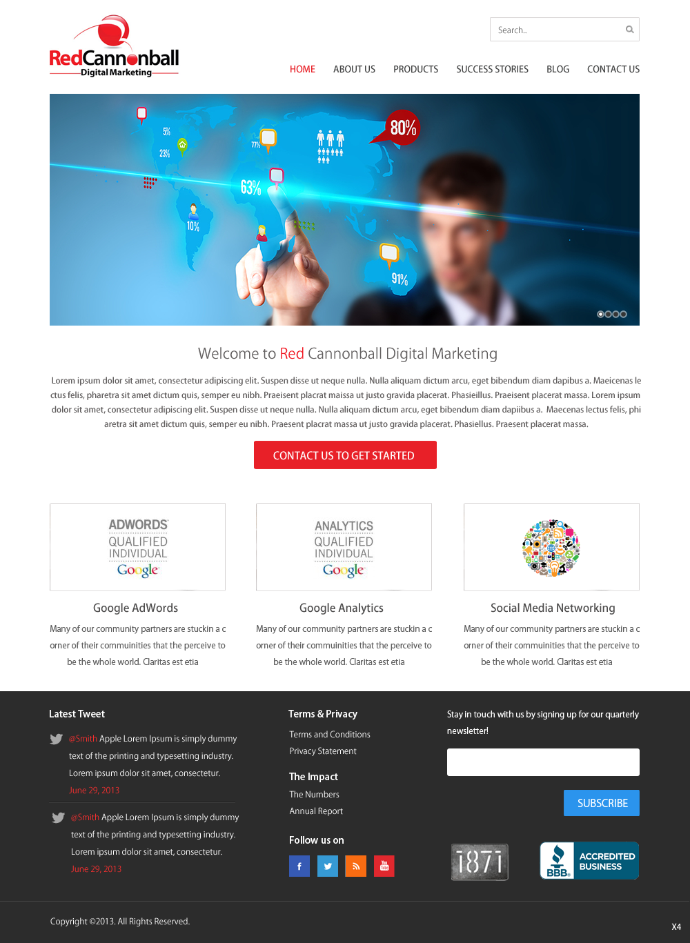 Wordpress Design by pb for Red Cannonball | Design #2669372