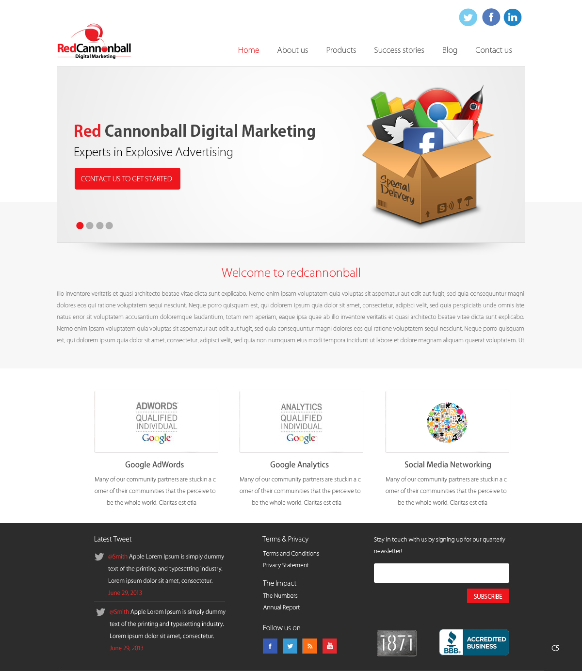 Diseño Wordpress por pb para Red Cannonball | Diseño #2688240