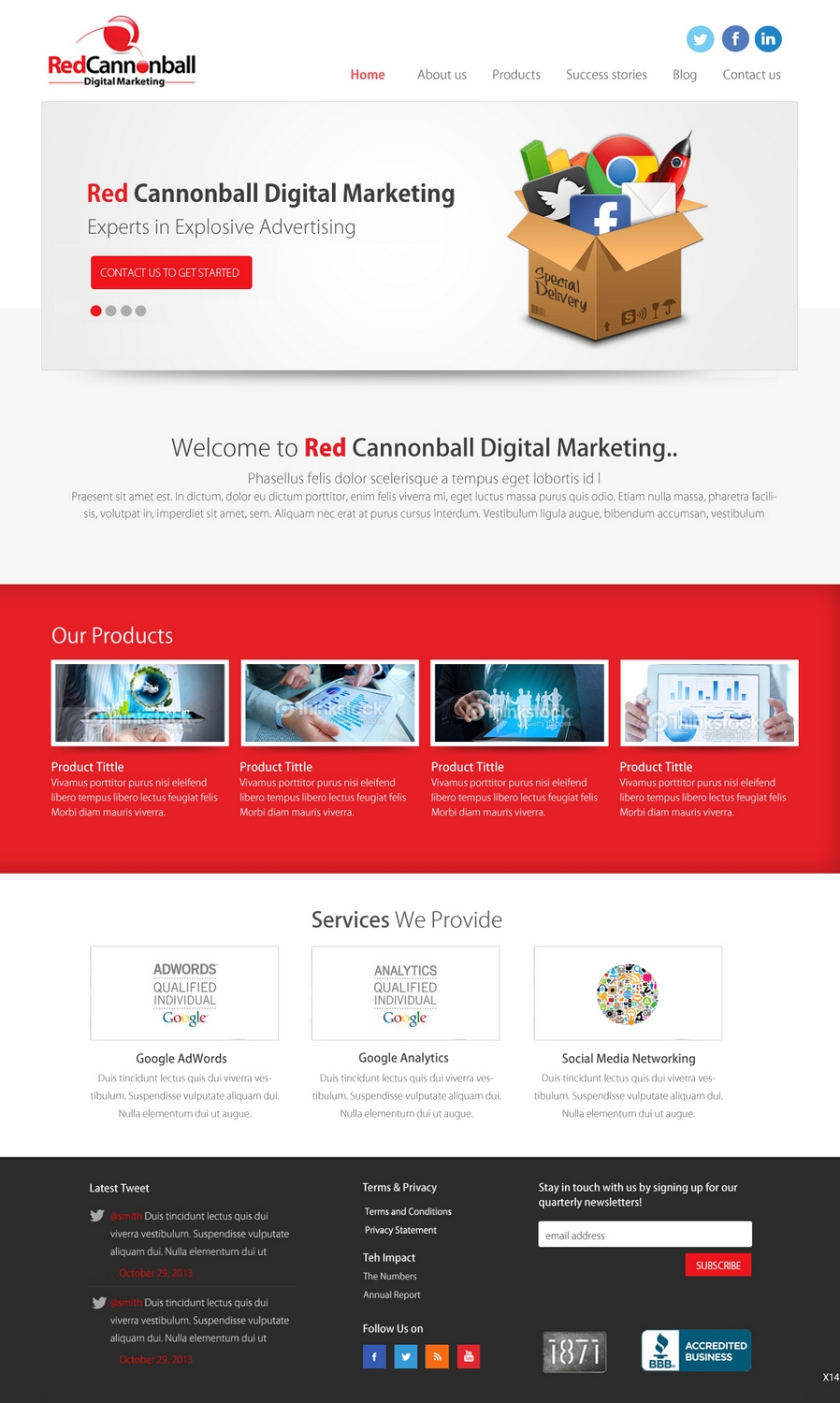 Diseño Wordpress por pb para Red Cannonball | Diseño #2699817