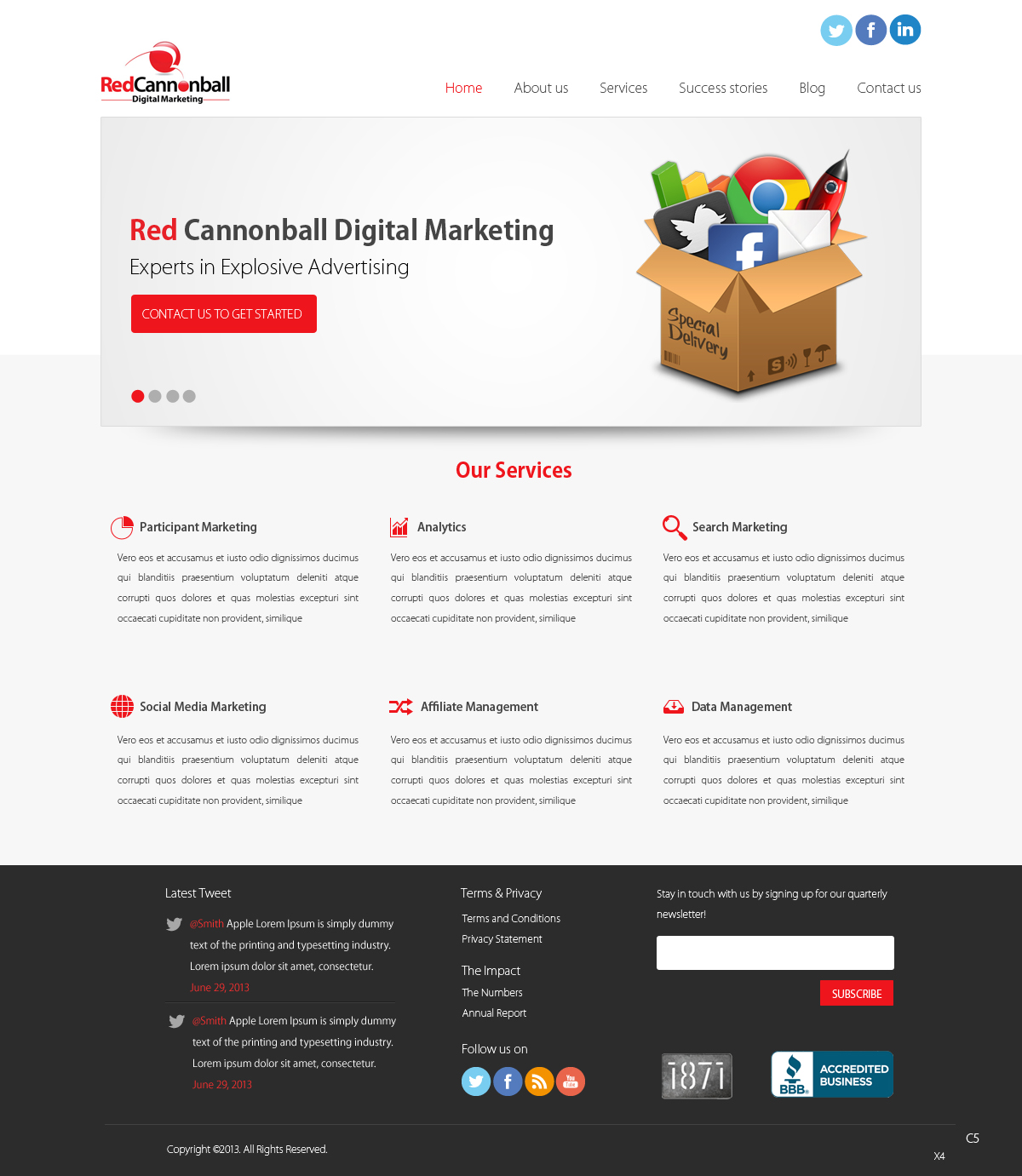 Wordpress Design by pb for Red Cannonball | Design #2718869