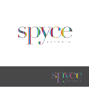 “SPYCE” (and in smaller wording/lettering/font of less importance) the word” Astoria” | Logo Design by gvb design communications