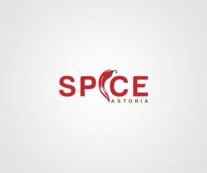 “SPYCE” (and in smaller wording/lettering/font of less importance) the word” Astoria” | Logo Design by Kiran