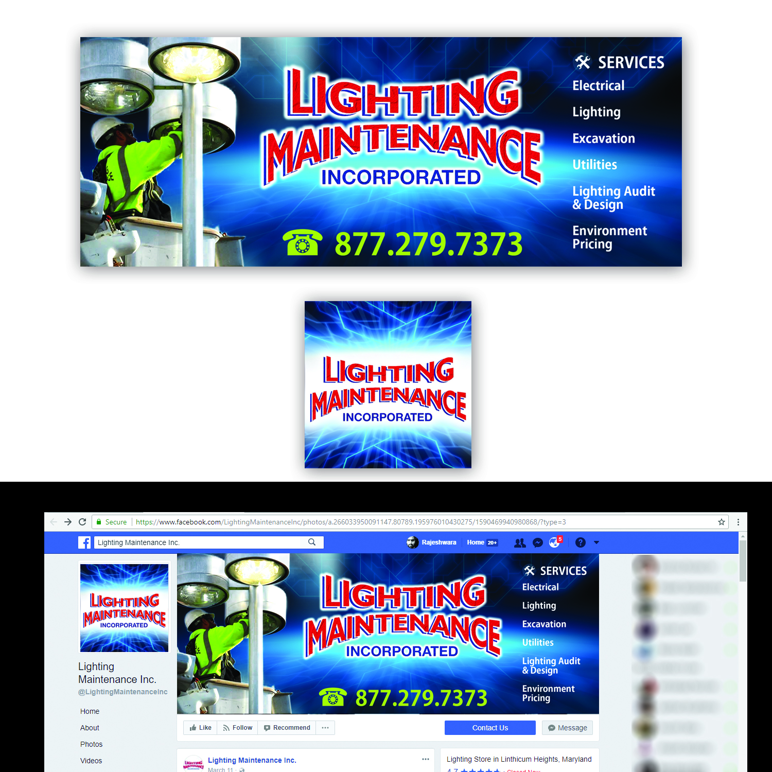 Facebook Design by seyon for Lighting Maintenance Inc | Design #16680804