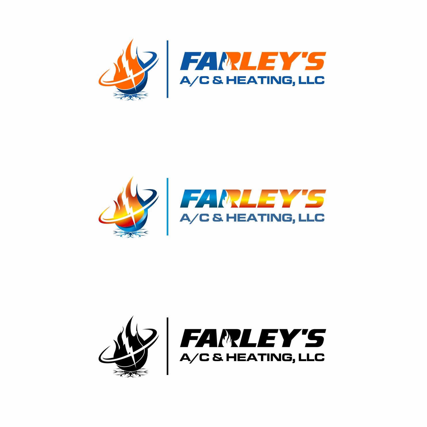 Logo Design by monstersox for Farley's A/C & Heating, LLC | Design: #16815320
