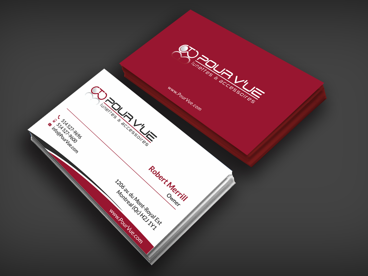 Business Card Design by SKYdesign for Pour vue  | Design #16564643