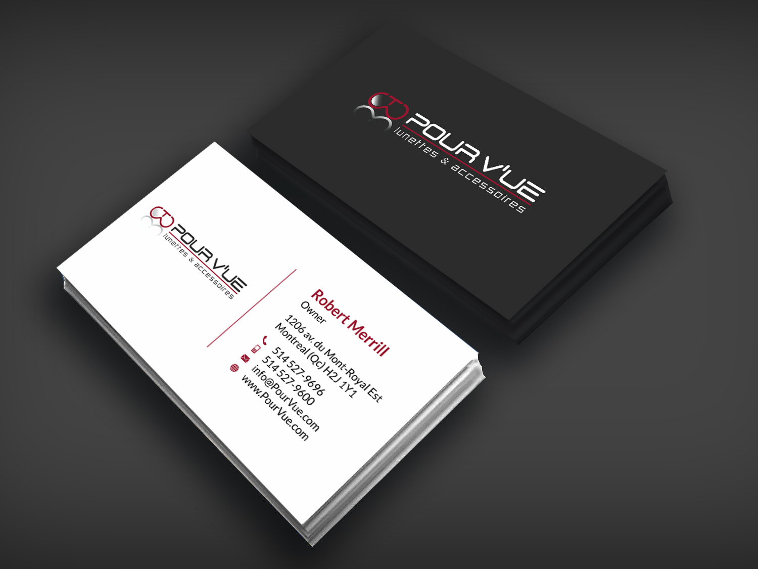 Business Card Design by SKYdesign for Pour vue  | Design #16564647