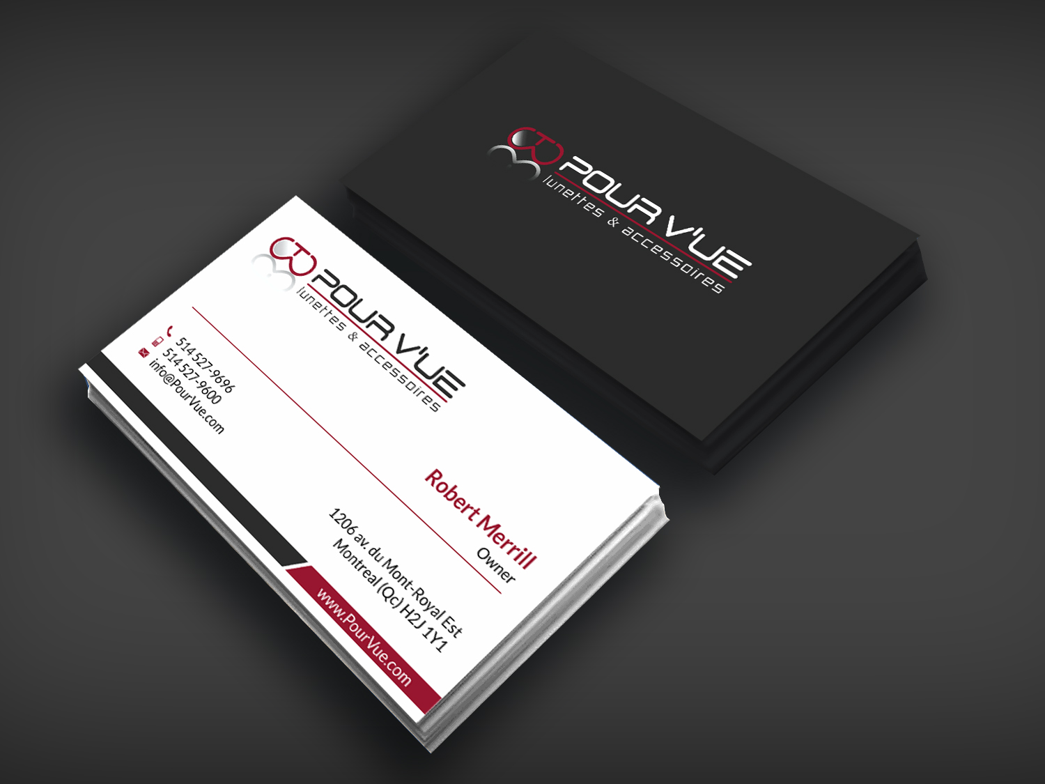 Business Card Design by SKYdesign for Pour vue  | Design #16564649