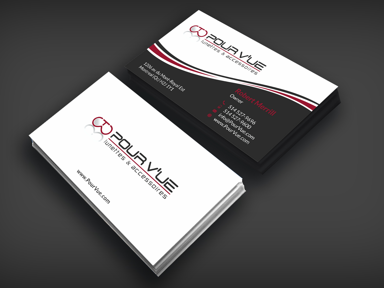 Business Card Design by SKYdesign for Pour vue  | Design #16564670