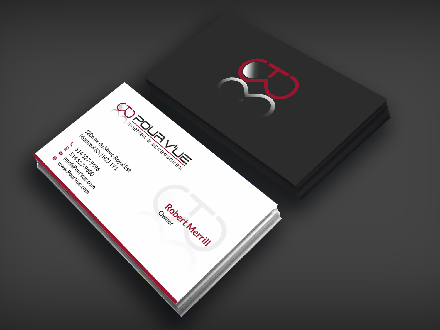 Business Card Design by SKYdesign for Pour vue  | Design #16564672