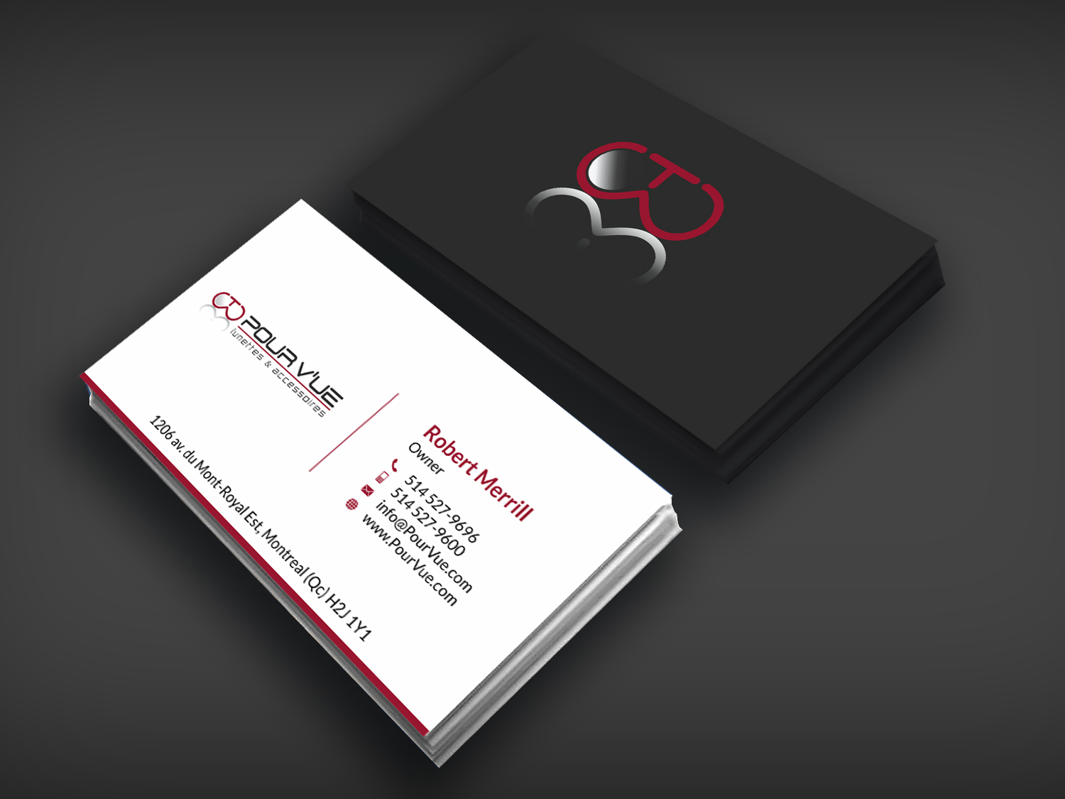 Business Card Design by SKYdesign for Pour vue  | Design #16564673