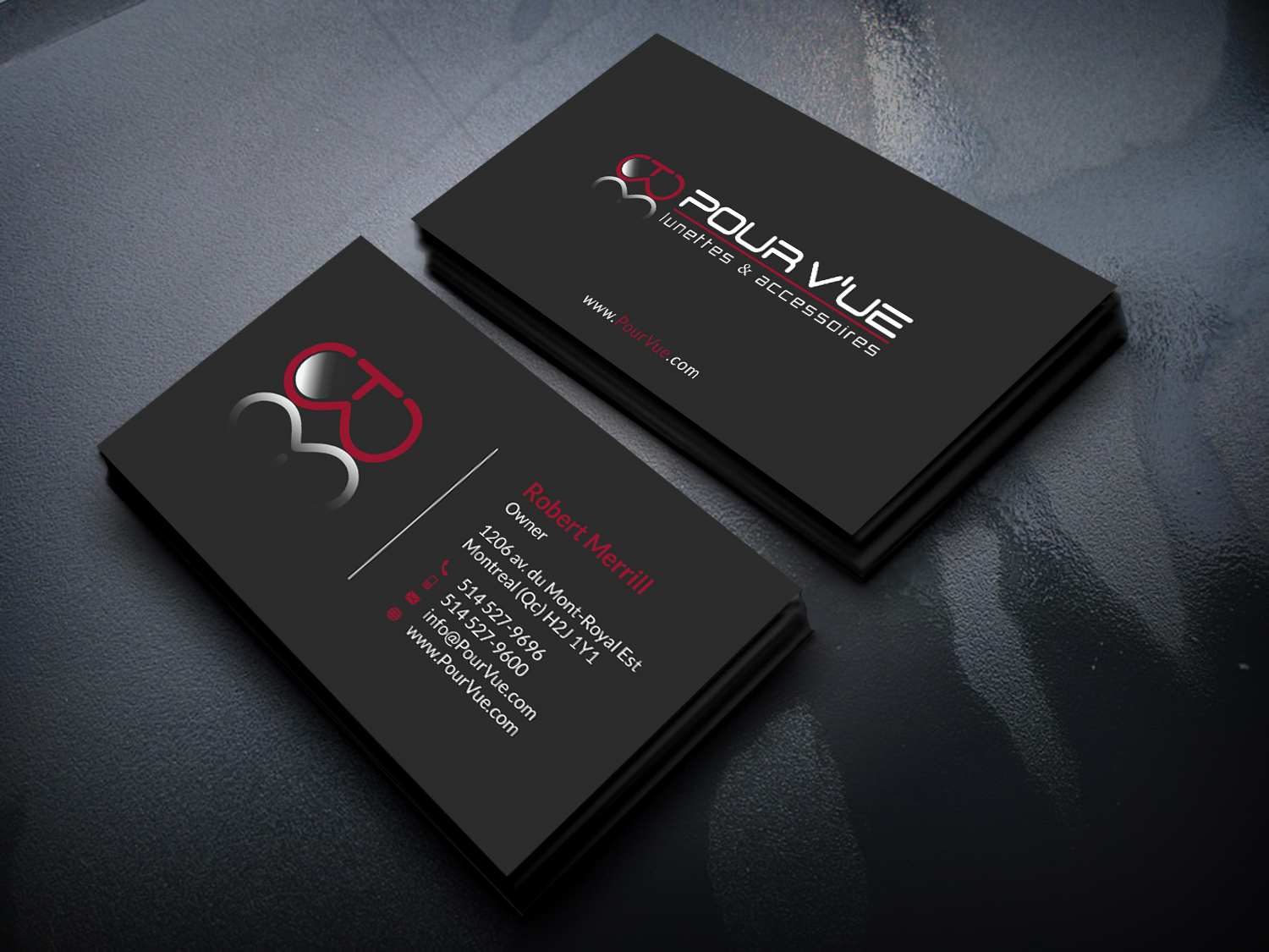 Business Card Design by SKYdesign for Pour vue  | Design #16564683