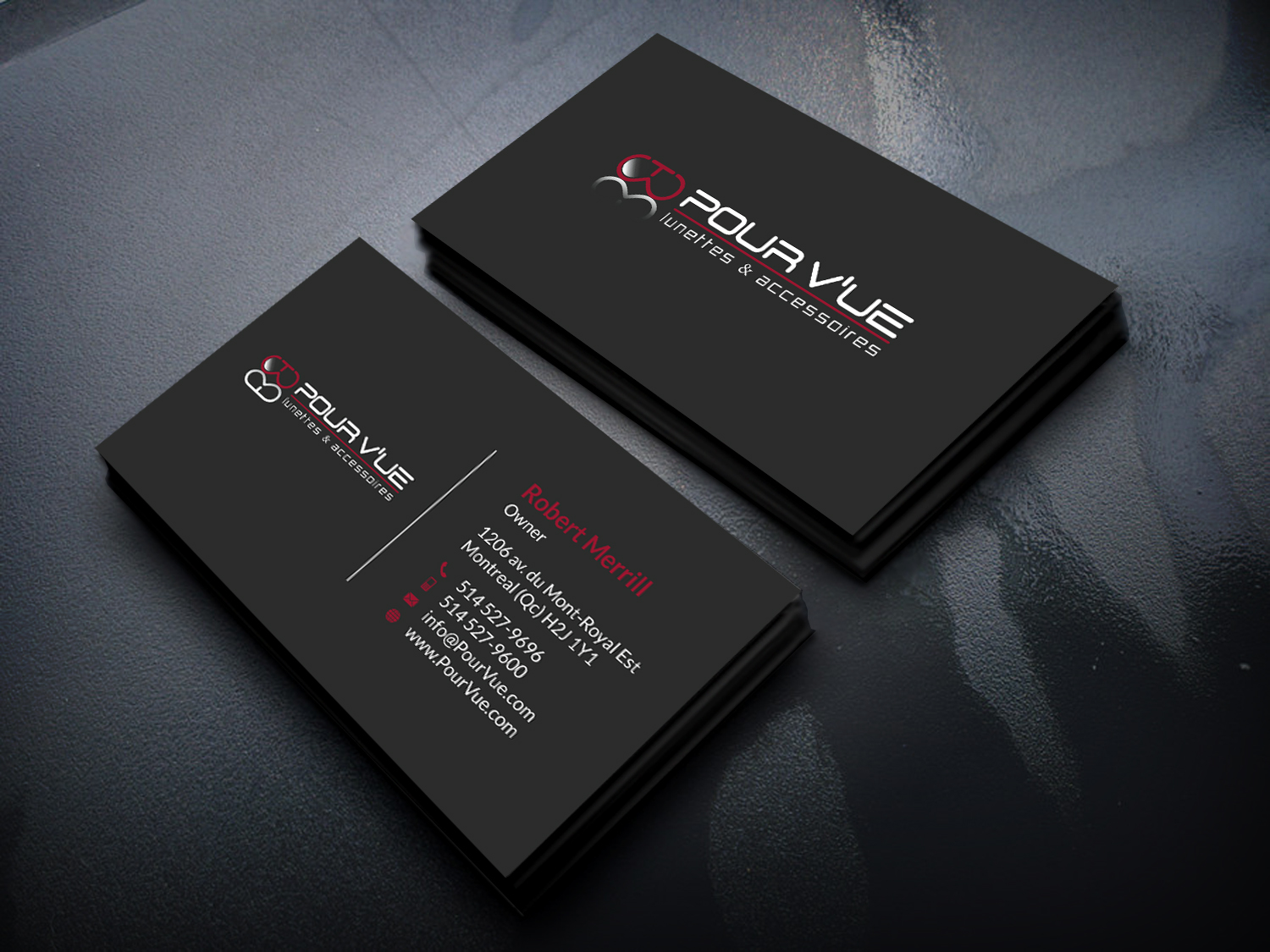 Business Card Design by SKYdesign for Pour vue  | Design #16564684