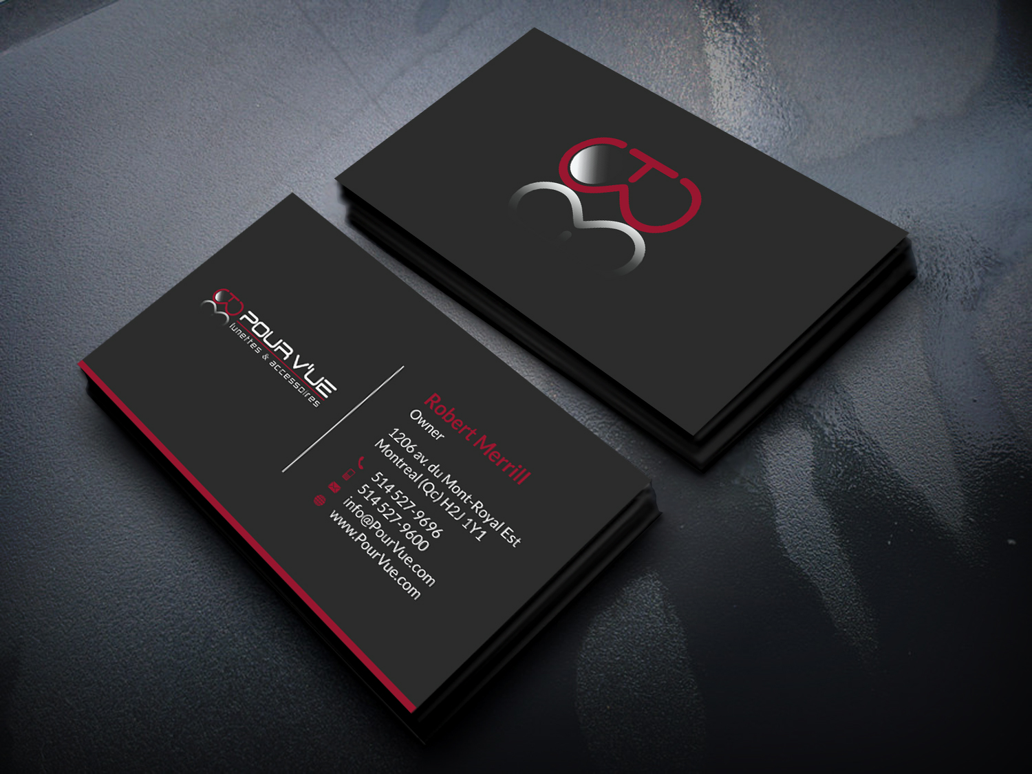 Business Card Design by SKYdesign for Pour vue  | Design #16567414