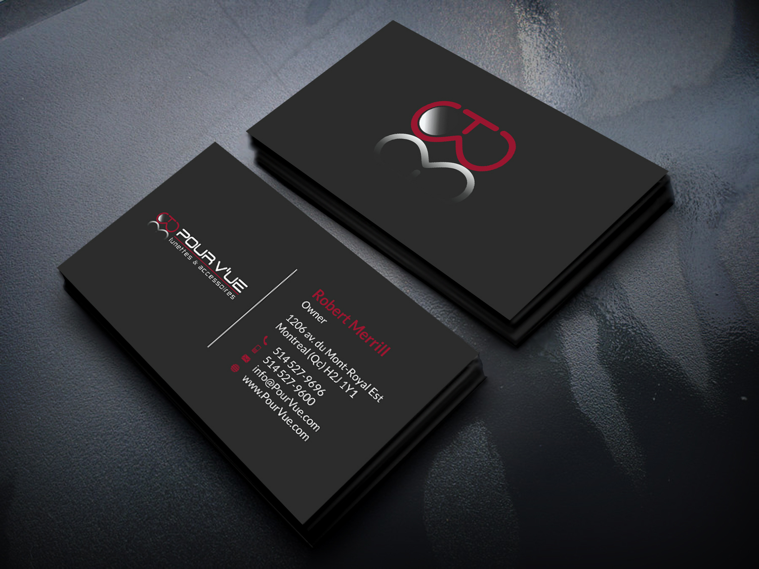 Business Card Design by SKYdesign for Pour vue  | Design #16567416