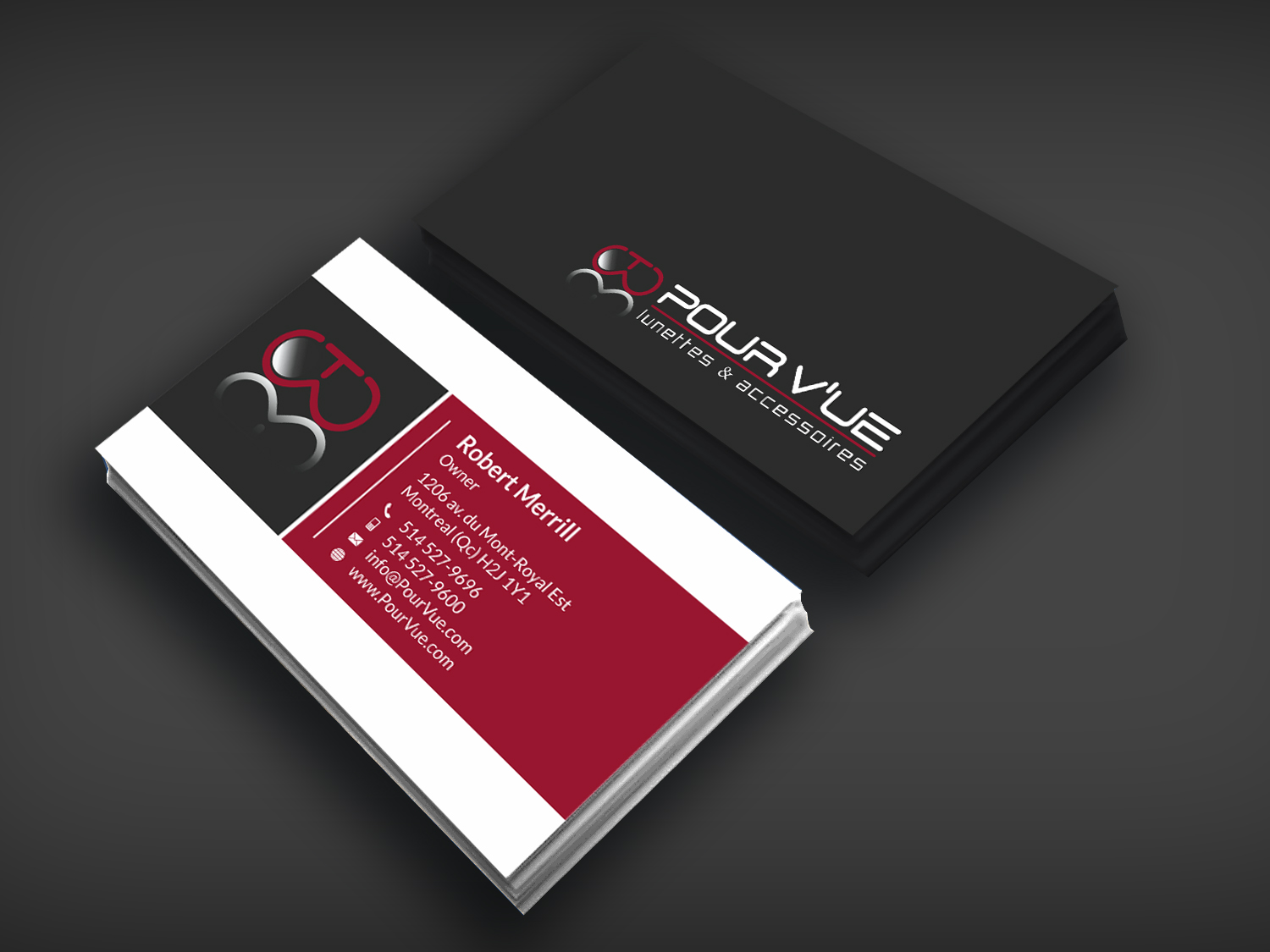 Business Card Design by SKYdesign for Pour vue  | Design #16567647