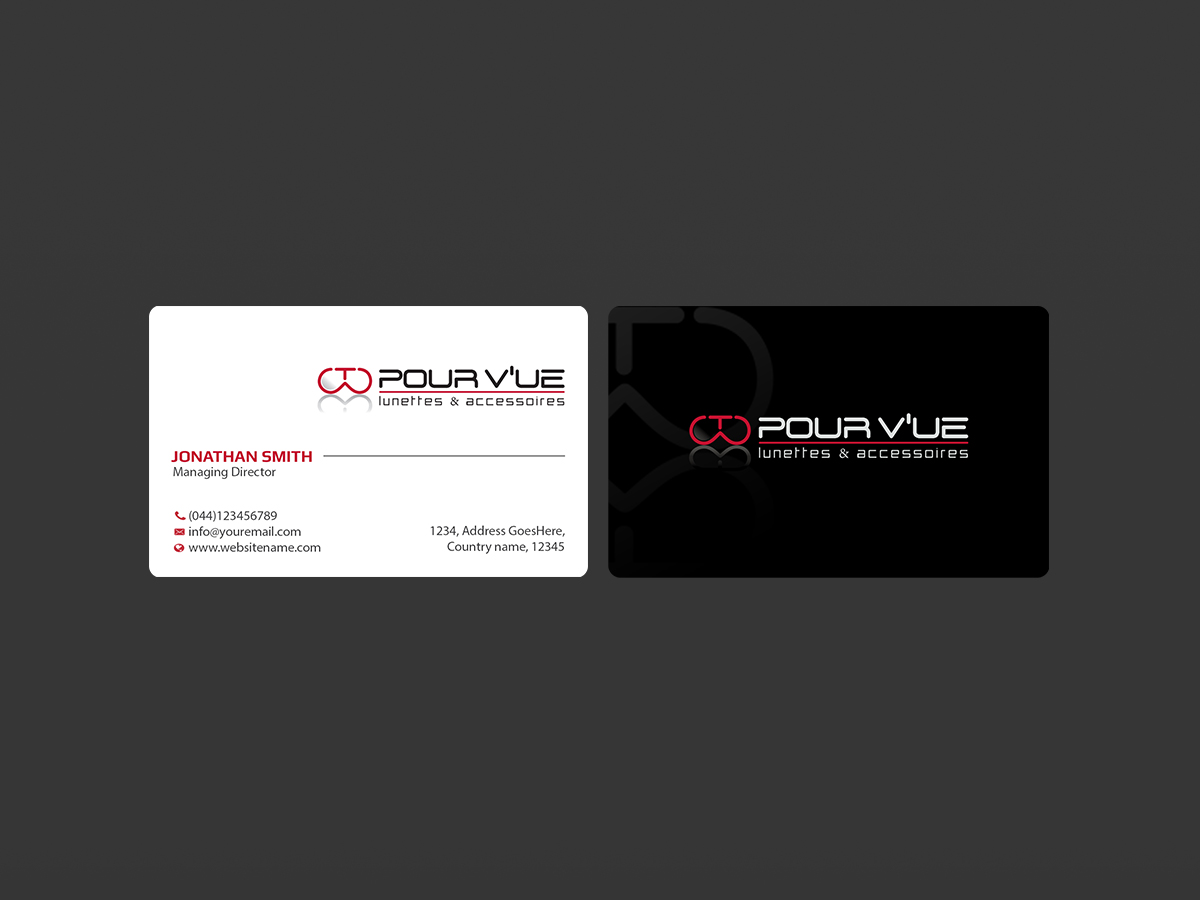 Business Card Design by Creations Box 2015 for Pour vue  | Design #16574484