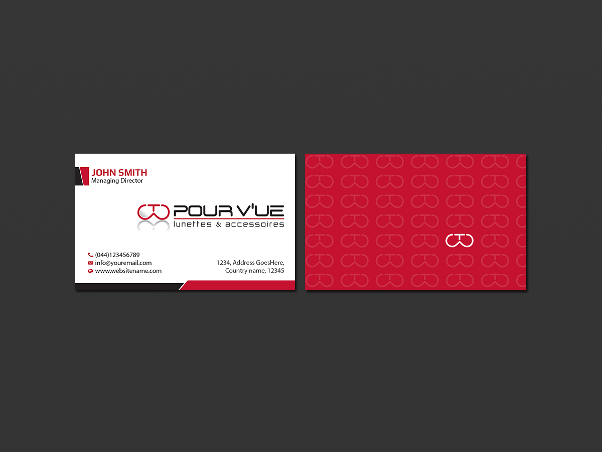 Business Card Design by Creations Box 2015 for Pour vue  | Design #16574485