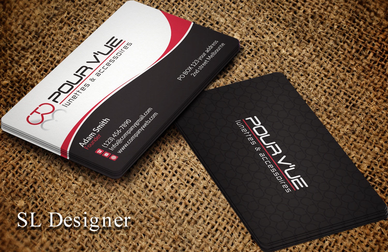 Business Card Design by SL Designer for Pour vue  | Design #16564394