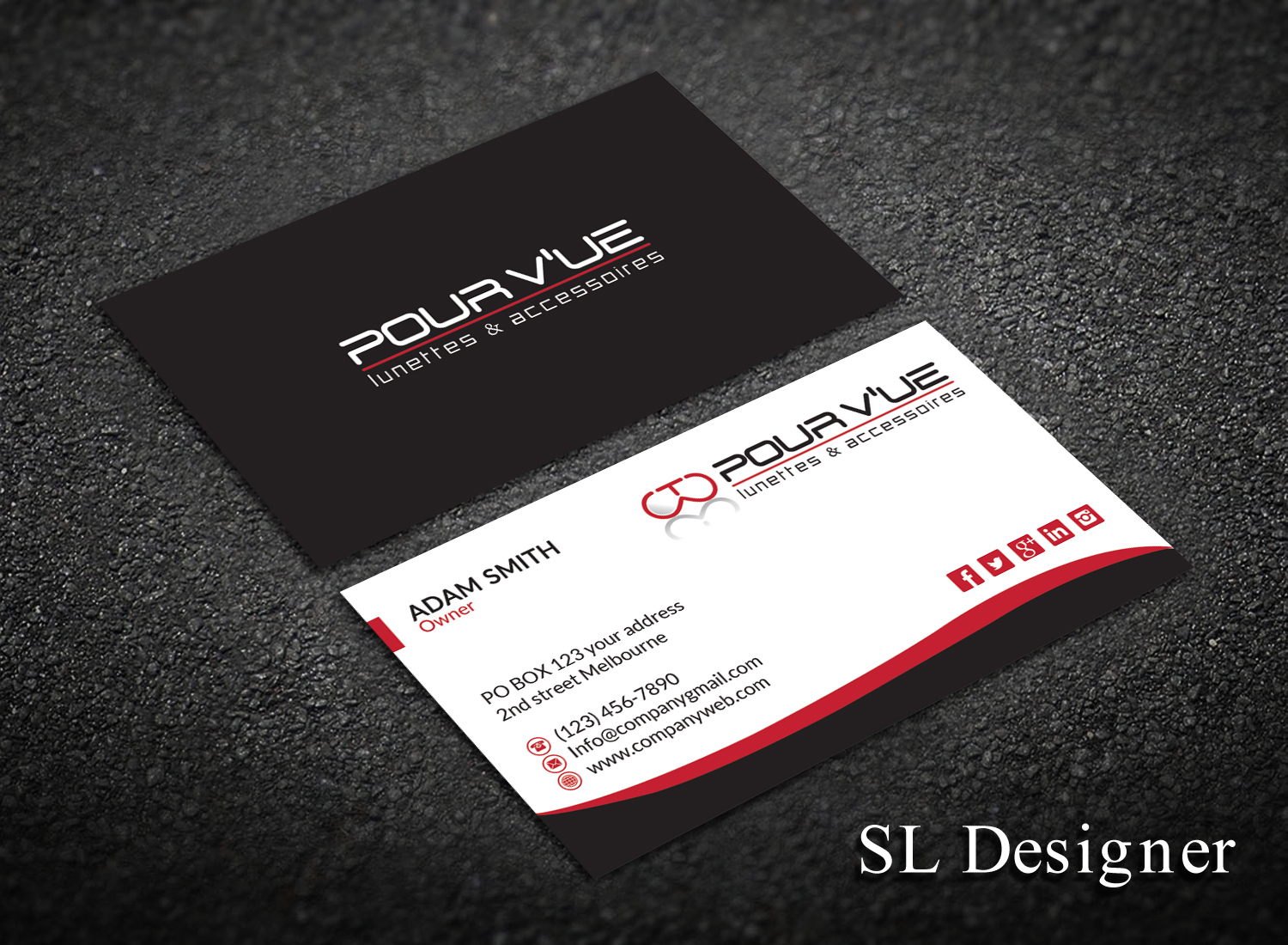 Business Card Design by SL Designer for Pour vue  | Design #16564416