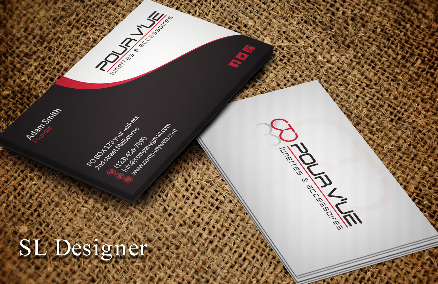 Business Card Design by SL Designer for Pour vue  | Design #16564421