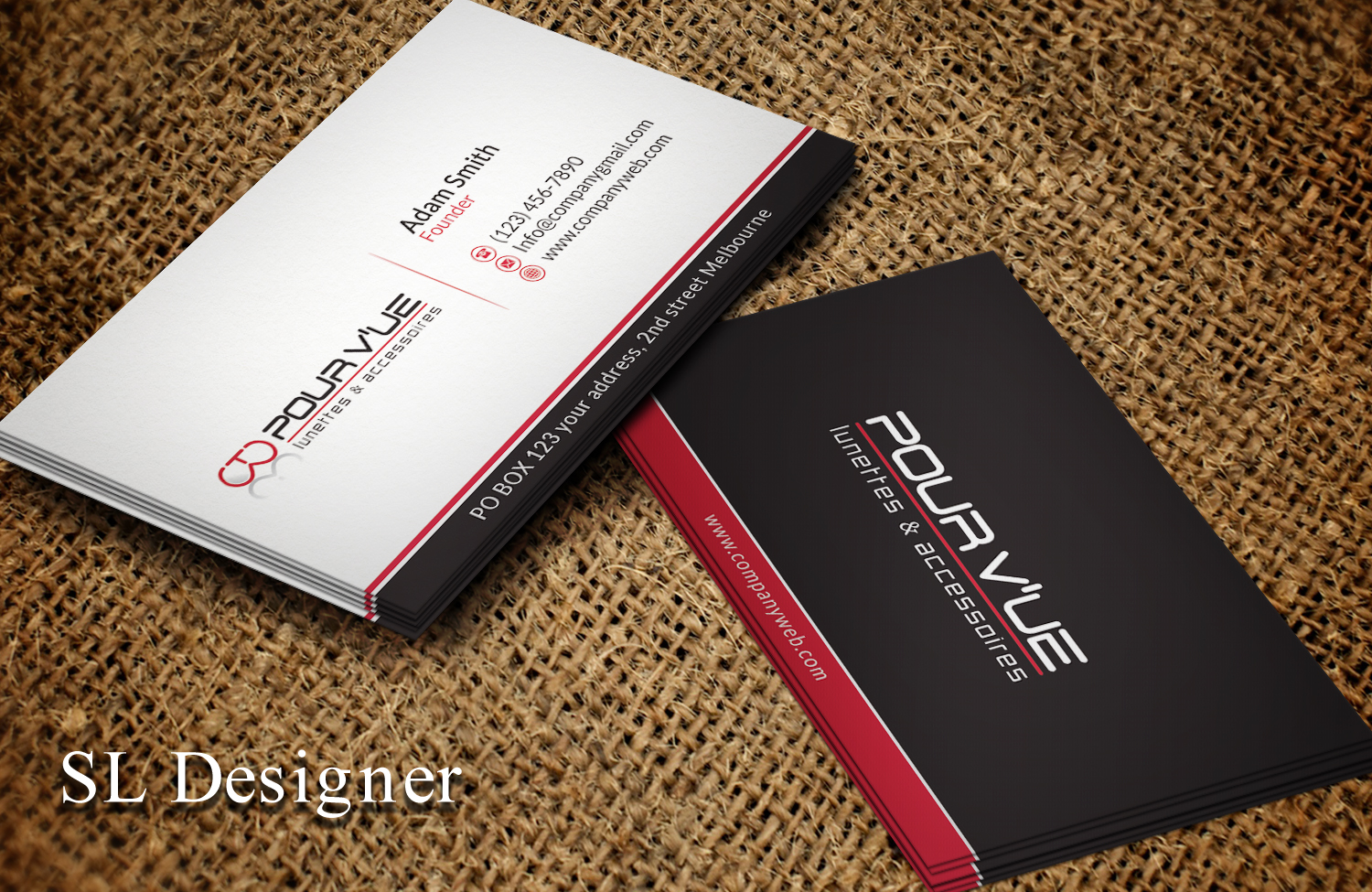 Business Card Design by SL Designer for Pour vue  | Design #16564450