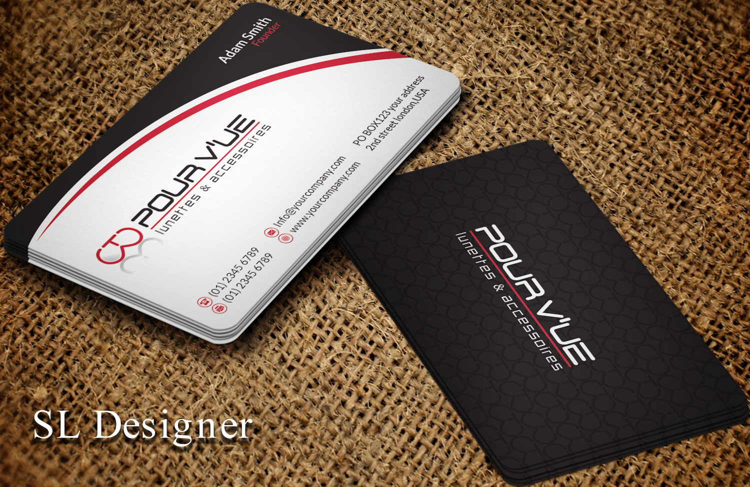 Business Card Design by SL Designer for Pour vue  | Design #16564485