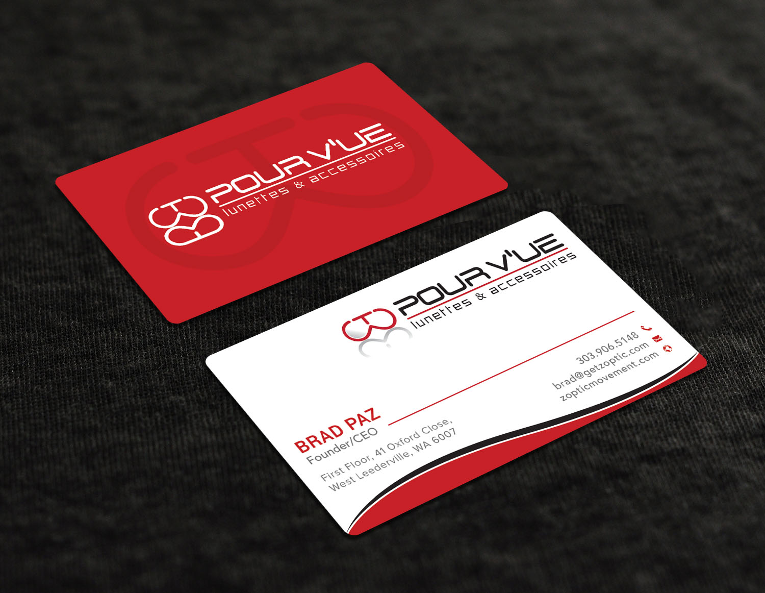 Diseño de Tarjeta de Presentación por Tripti Ranjan Gain para Pour vue  | Diseño #16565572