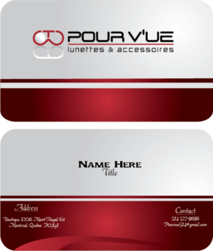 Business Card Design by Blayzaz for Pour vue  | Design: #16594253