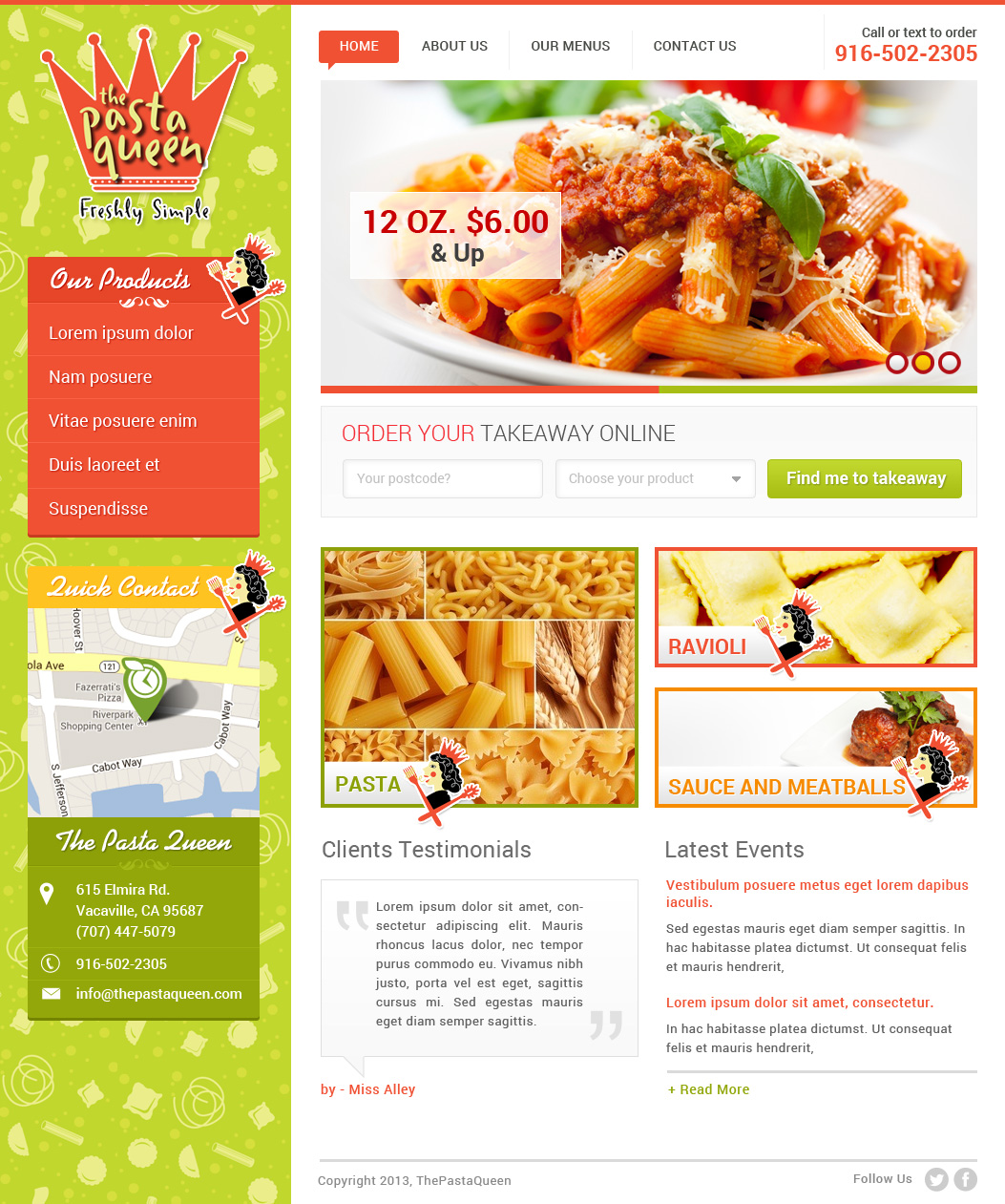Diseño Web por Hashim Creetto para The Pasta Queen | Diseño #2682286