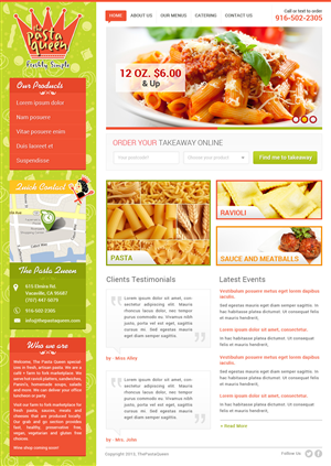 Diseño Web por Hashim Creetto para The Pasta Queen | Diseño: #2683108