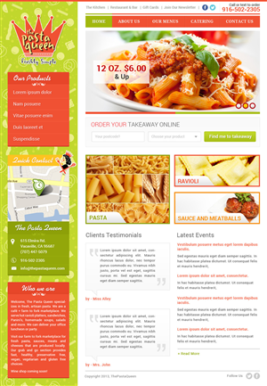 Diseño Web por Hashim Creetto para The Pasta Queen | Diseño: #2686976