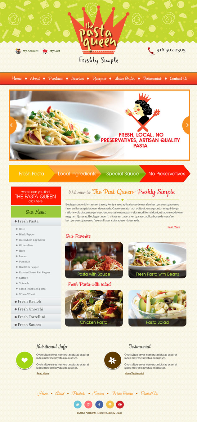 Web Design by Expert Designer for The Pasta Queen | Design #2680903