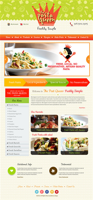 Web Design par Expert Designer pour The Pasta Queen | Design #2680903